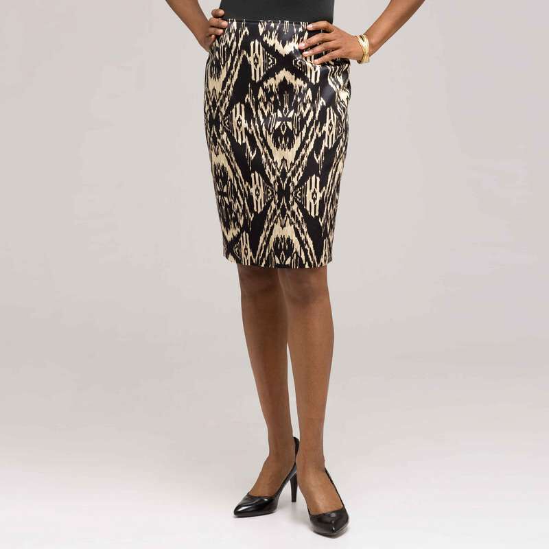 Tribal Inspired Slim Skirt, , large