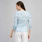 3/4 Sleeve Button Front Crew Neck Cardigan., , small